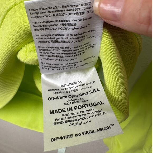 Off-White Contracting Graphic Print Hoodie Lime/Yellow Unisex S - Picture 13 of 15
